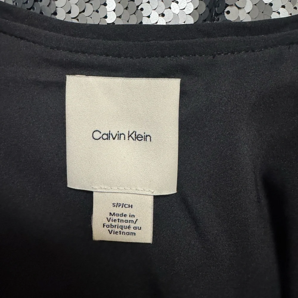 Calvin Klein Silver Sequin Midi Dress - Picture 8 of 12